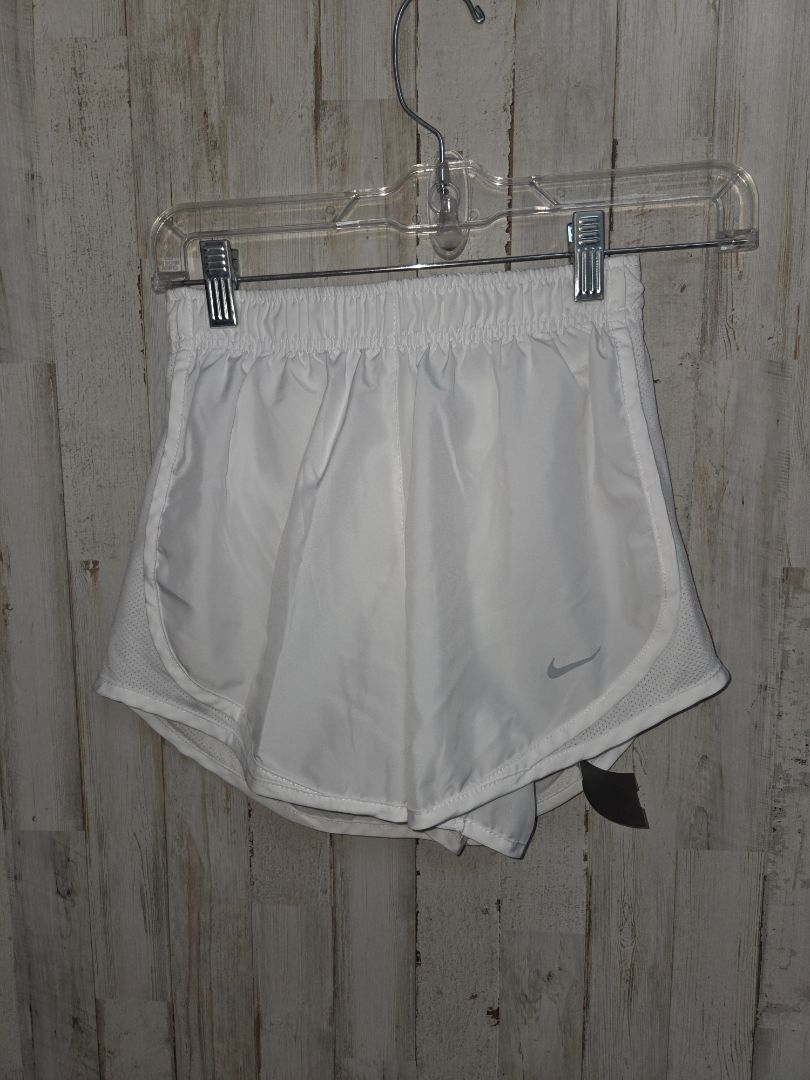 WHITE NIKE ATHLETIC SHORTS, LADIES XS