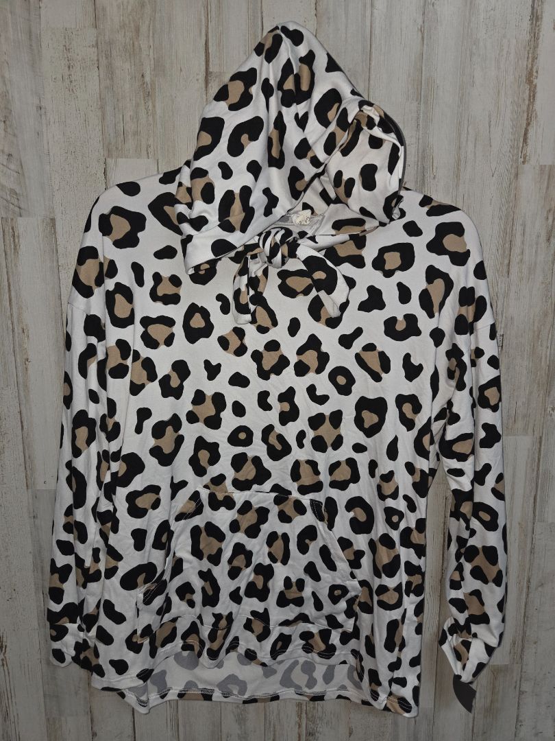 WHITE GTOG HOODED LEOPARD TOP, LADIES L