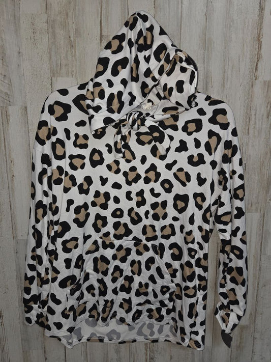 WHITE GTOG HOODED LEOPARD TOP, LADIES L