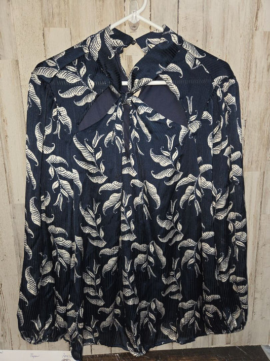 NAVY LANE BRYANT SZ 14 LEAF BLOUSE, LADIES XL