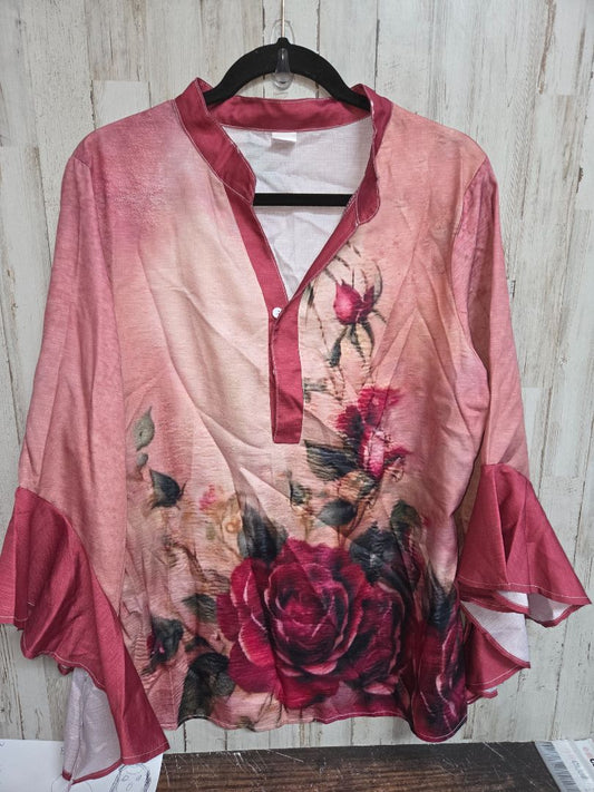 RED  ROSE TOP, LADIES XL