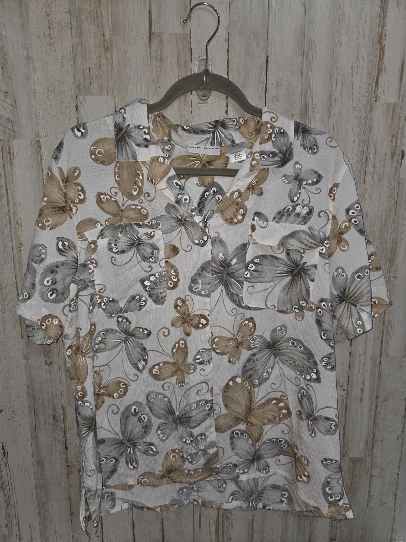 GREY ALFRED DUNNER SZ14 SHEER BUTTERFLY TOP, LADIES XL