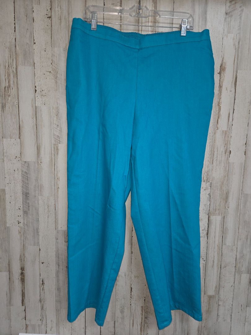 TURQUOISE ALFRED DUNNER SZ18 PULL ON PANTS, LADIES 2X