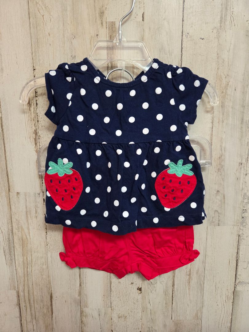 navy/red child of mine strawberry outfit, girl 0-3m
