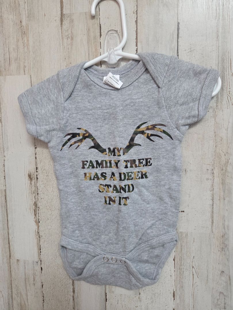 grey creations of grace family tree onesie, girl 0-3m