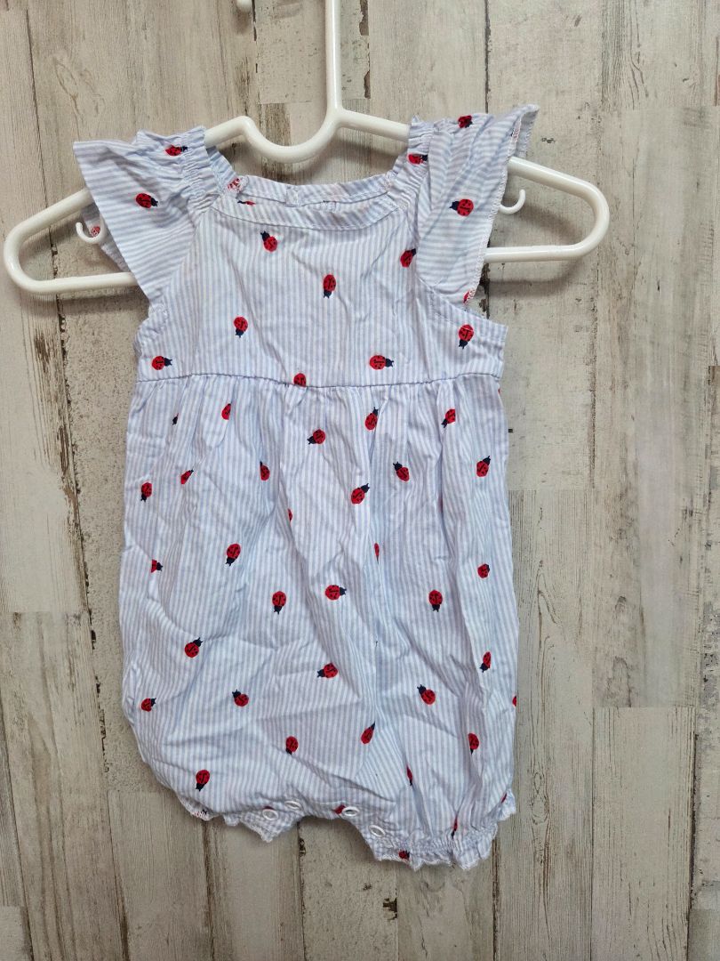blue just one you ladybug romper, girl 3m