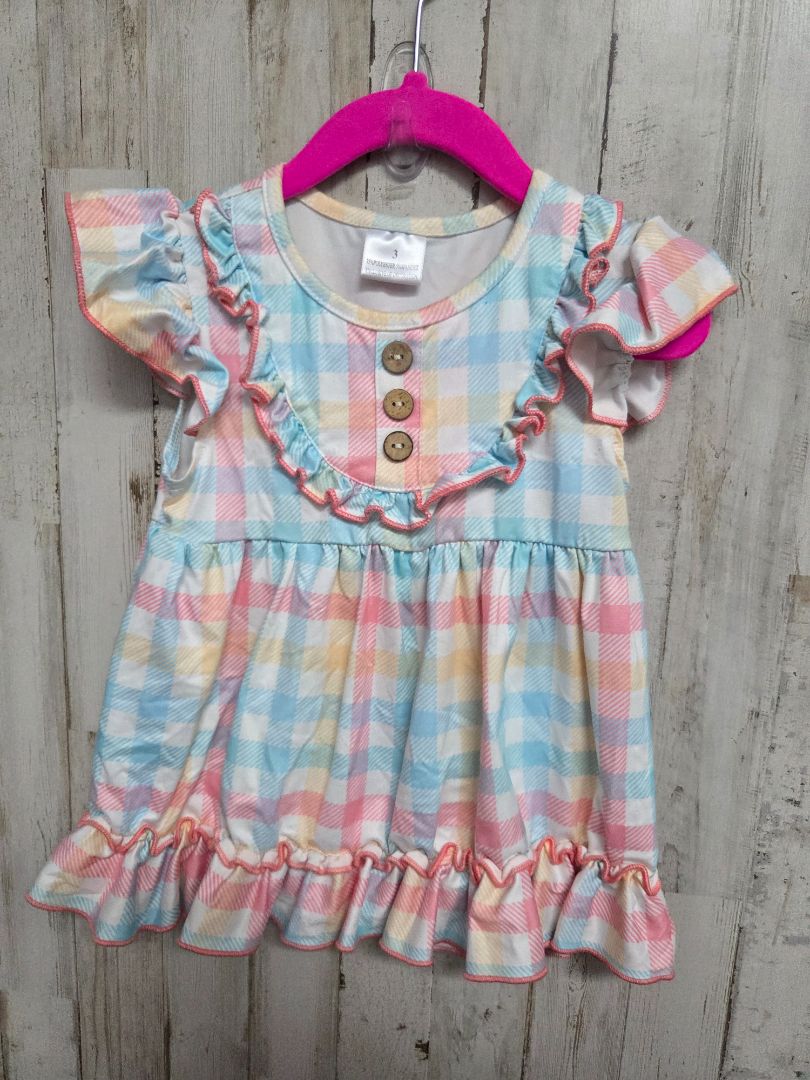pastel boutique plaid tunic, girl 3t