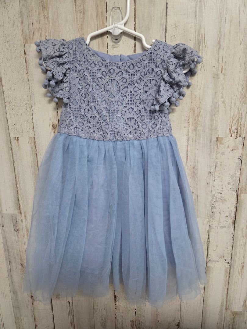 dusty blue  lace & tulle skirt, girl 3t