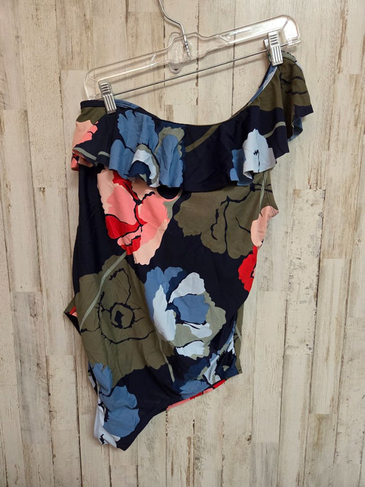 NAVY MOTHERHOOD FLORAL MATERNITY SWIM, LADIES M