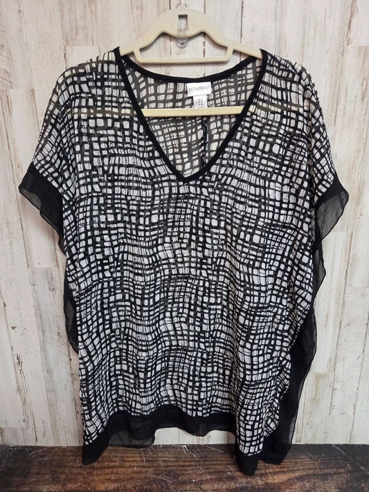 BLACK MOTHERHOOD SHEER PRINTED MATERNITY TOP, LADIES M