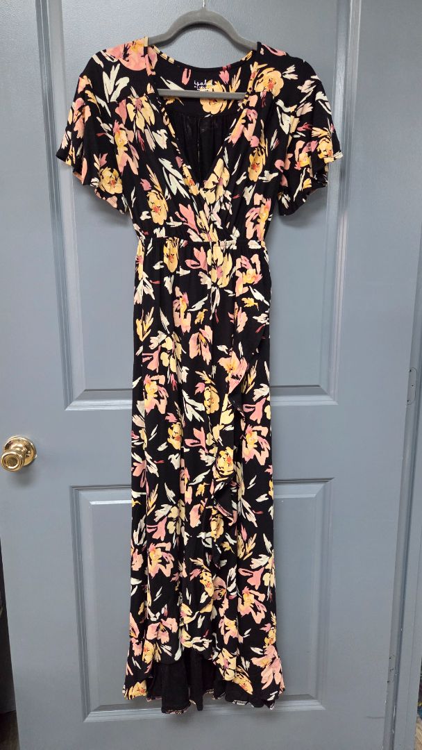 BLACK ISABEL FLORAL MATERNITY DRESS, LADIES M