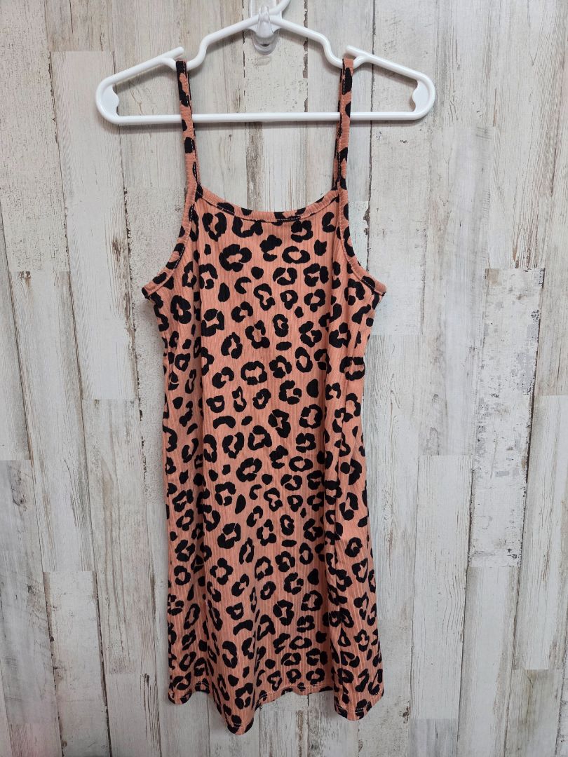 TAN EXTREMELY ME RIBBED CHEETAH DRESS, GIRLS 5/6