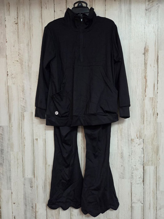 BLACK LULU DUPE ATHLETIC 2PC SET, GIRLS 6/7