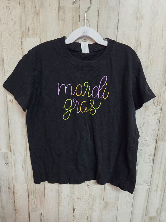 BLACK  MARDI GRAS TEE, GIRLS 7