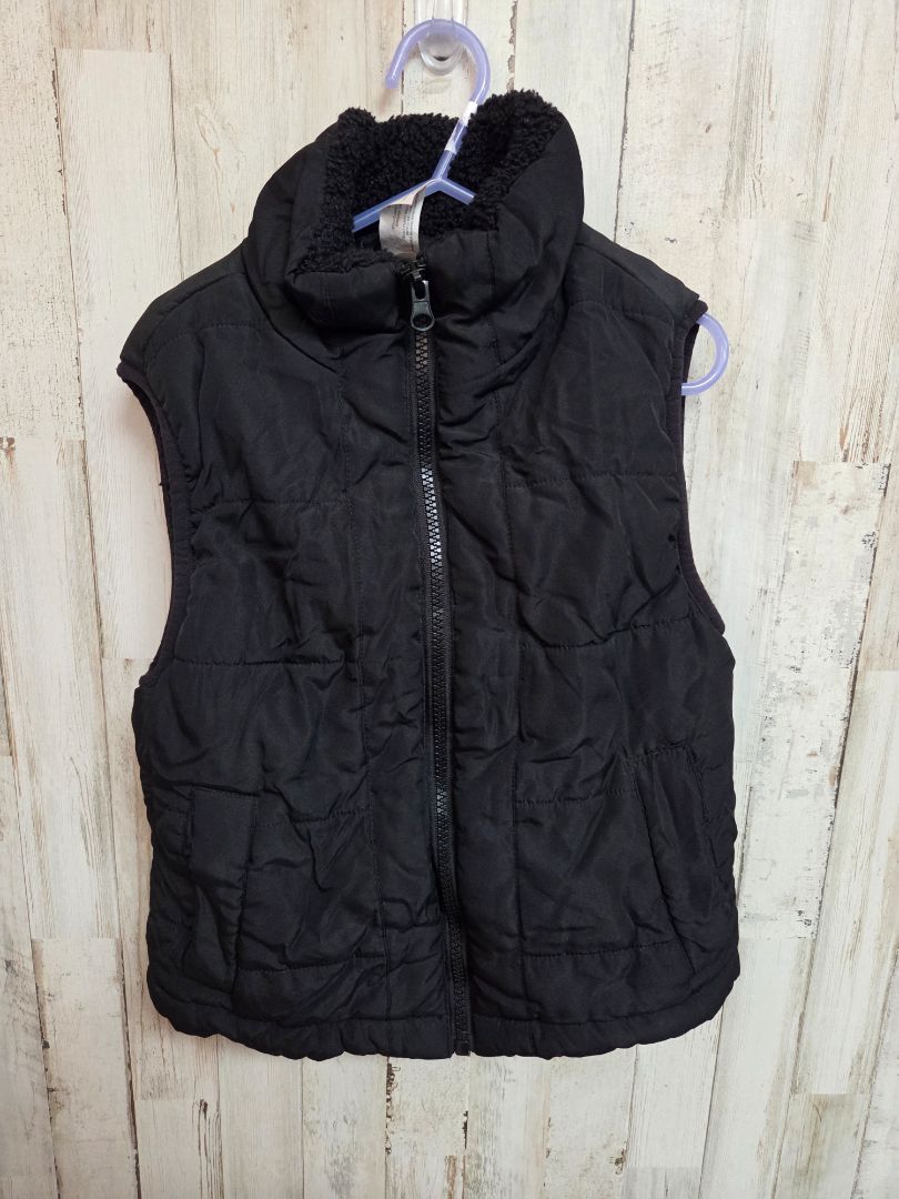 BLACK YOGALICIOUS PUFF ZIP VEST, GIRLS 7/8