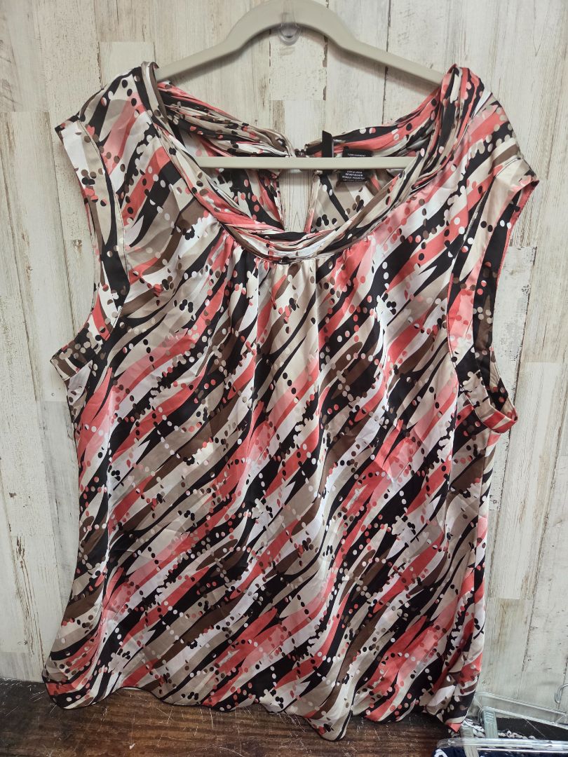 BEIGE/PINK NEW DIRECTIONS PATTERN BLOUSE, LADIES 3X