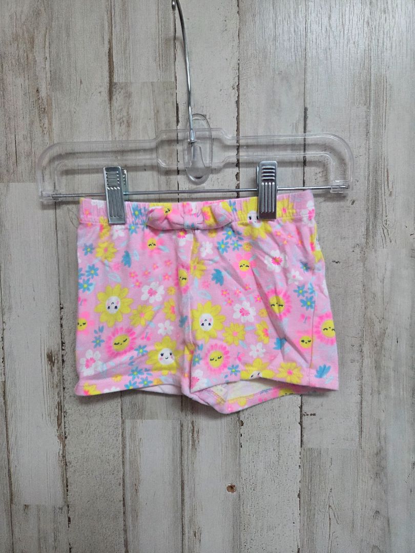 PINK LIGHTNING BUG FLOWER SHORTS, GIRL 6-9M