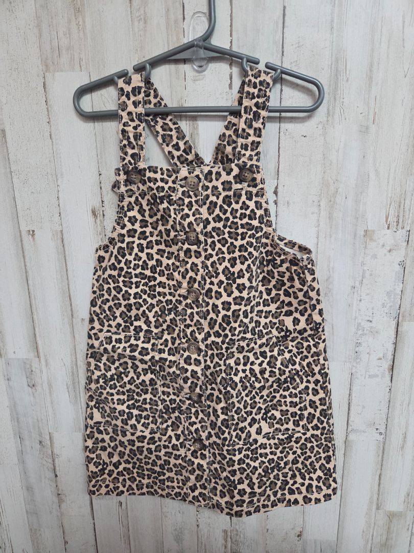 BROWN WONDER NATION CHEETAH OVERALL DRESS, GIRL 5T