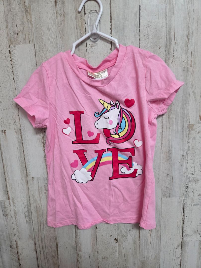 PINK BOBBIE BROOKS UNICORN LOVE TEE, GIRL 6