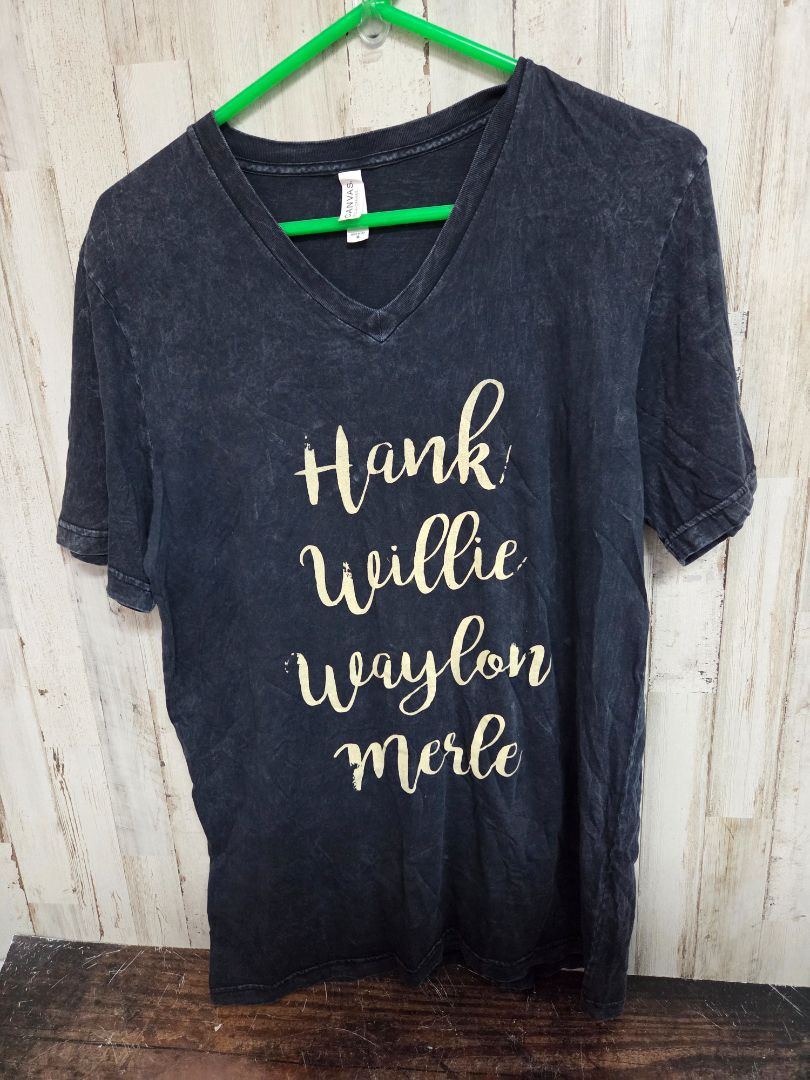 CHARCOAL BELLA CANVAS HANK WILLIE TEE, LADIES M