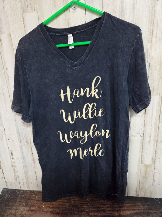 CHARCOAL BELLA CANVAS HANK WILLIE TEE, LADIES M