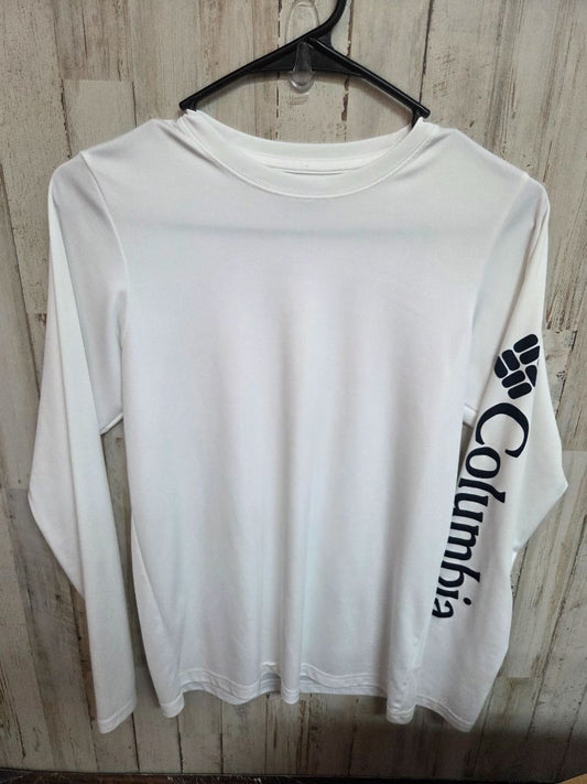 WHITE COLUMBIA DRY FIT LONG SLEEVE TEE, BOY 14/16