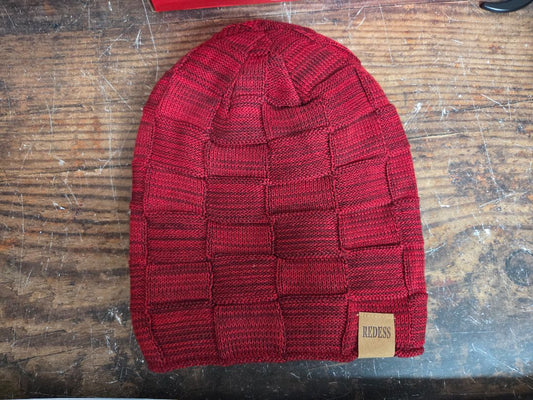 RED REDESS KNIT BEANIE, BIG BOY