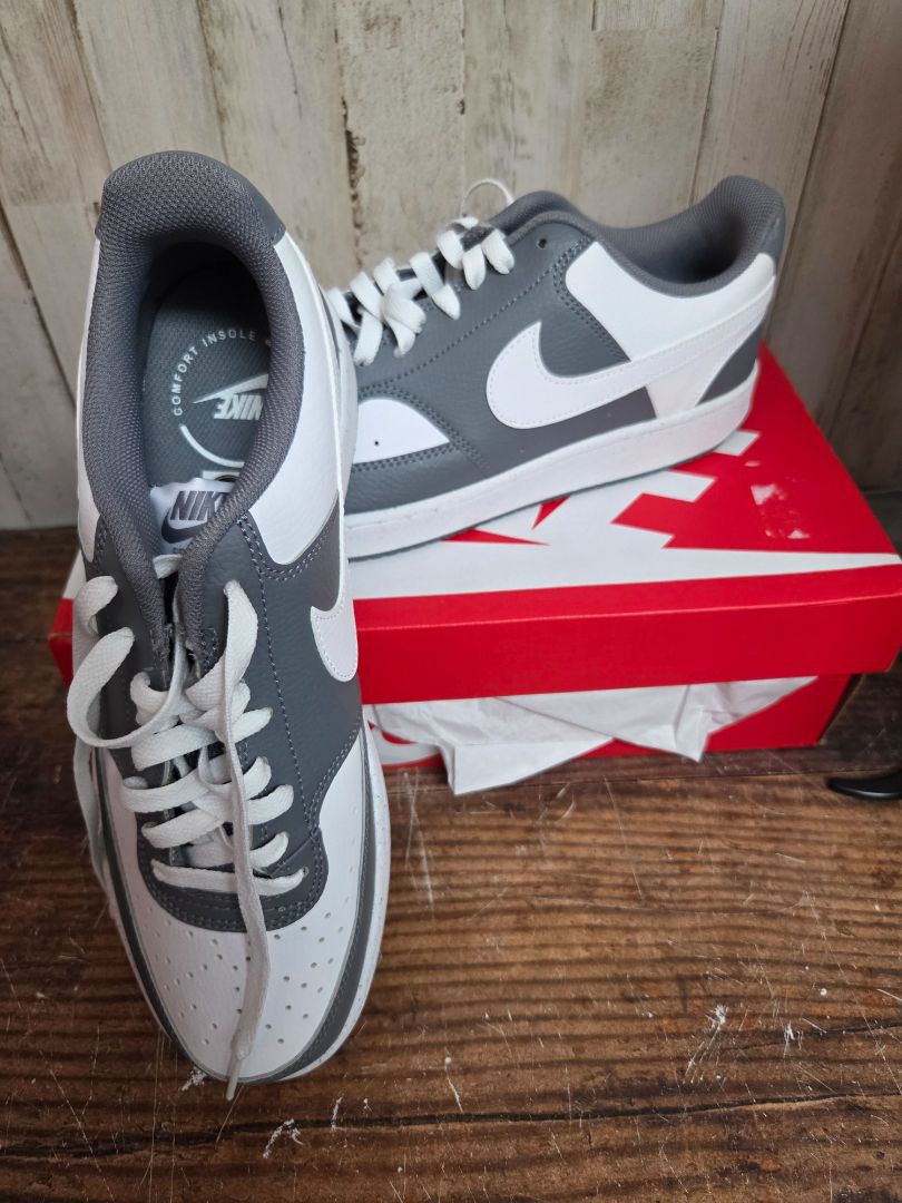 GREY/WHITE NIKE NEW COURT VISION, SHOES MEN 9.5