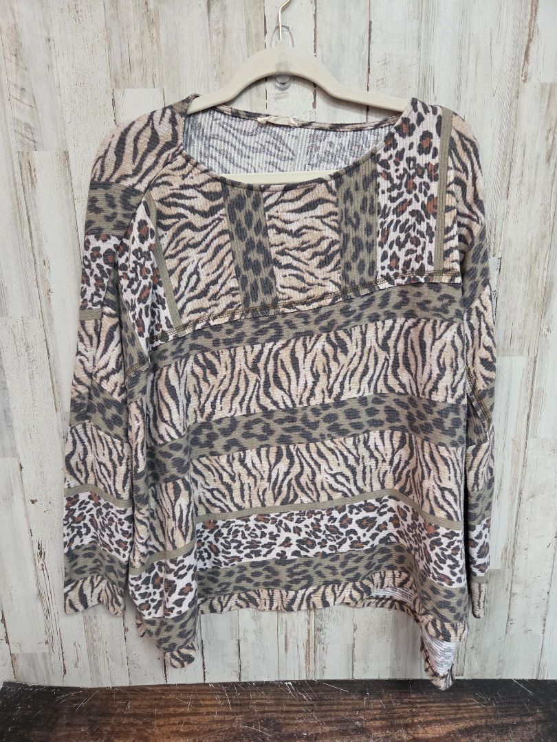 brown oddy animal print top, LADIES S