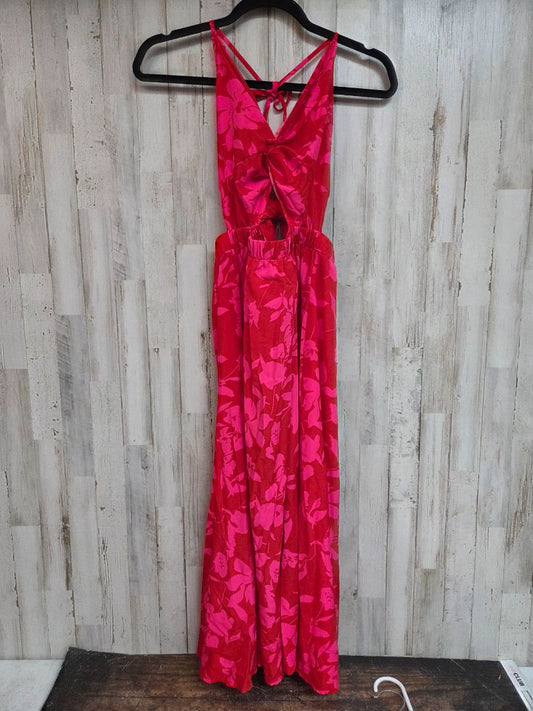 red/pink shein floral cut out dress, LADIES S