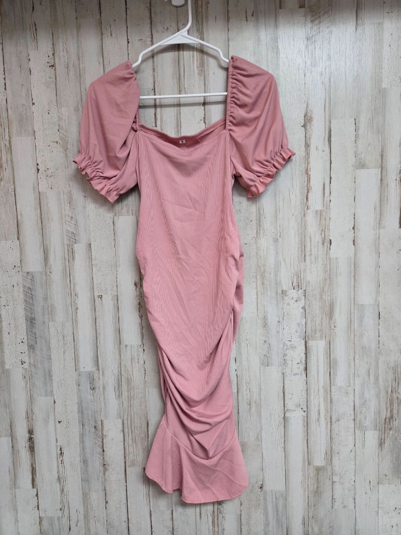 muave  ribbed cinch dress, LADIES M