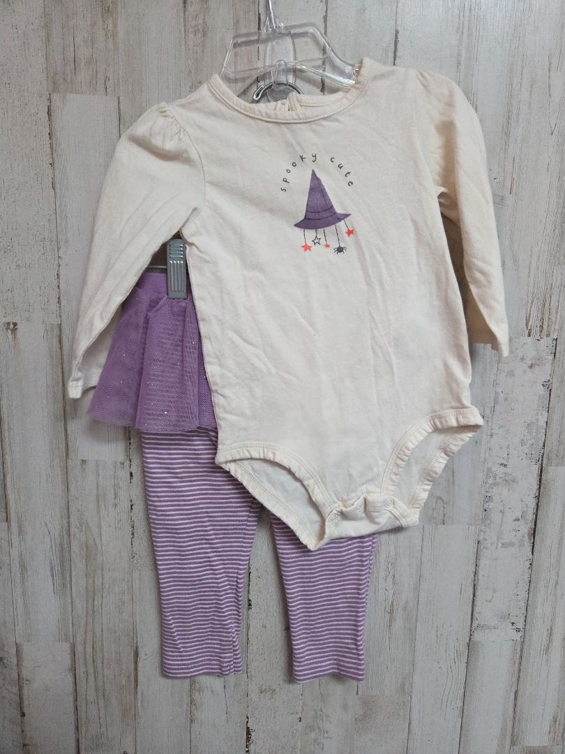 cream/lilac carters spooky cute outfit, girl 12m