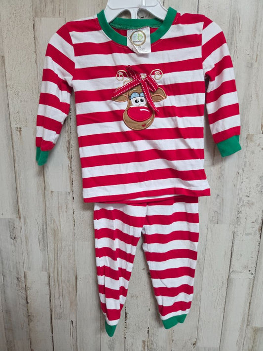 red/white blanks boutique reindeer outfit, girl 18m