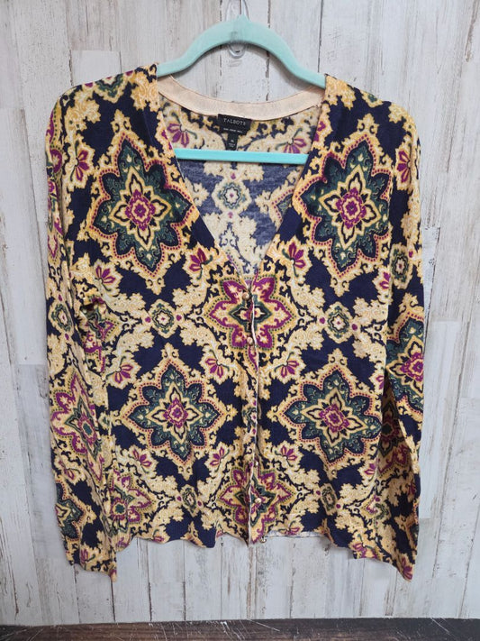 navy/gold talbots pattern wool sweater, LADIES M