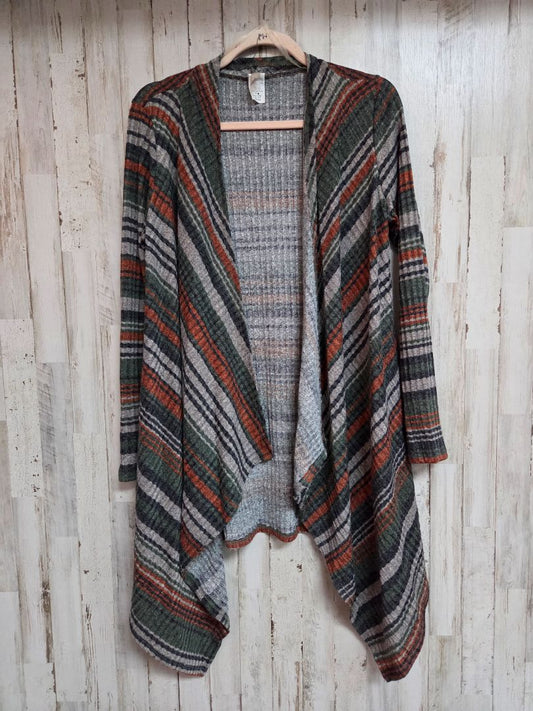 grey/green cy striped knit kimono, LADIES M