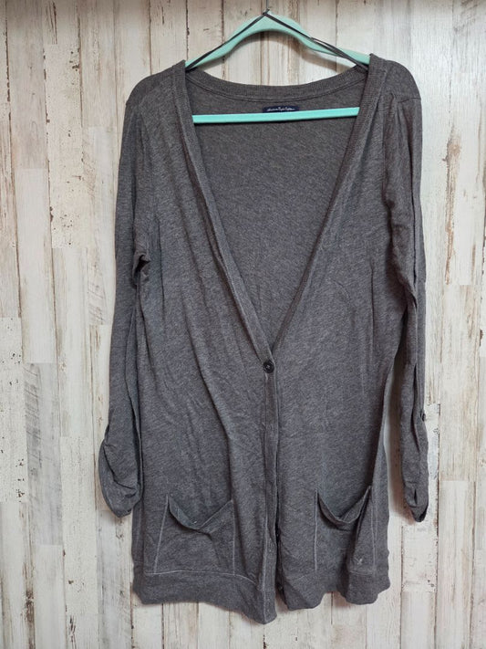 grey AMERICAN EAGLE heathered button cardigan, LADIES L
