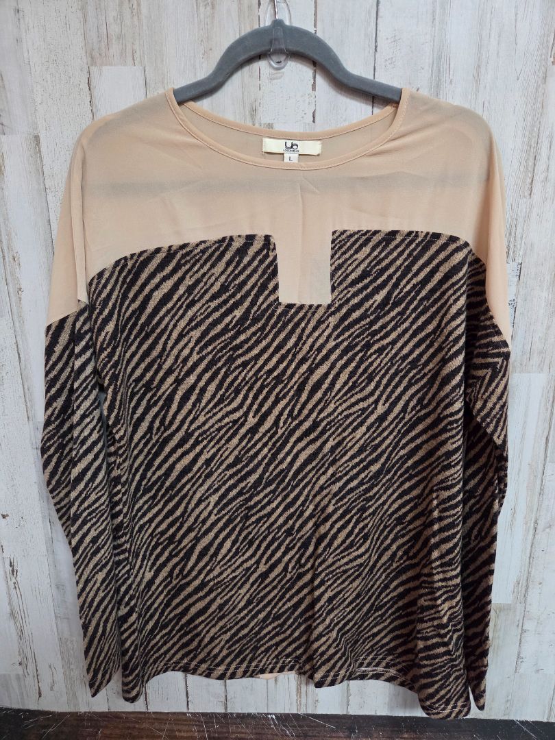 brown ya zebra stripe top, LADIES L