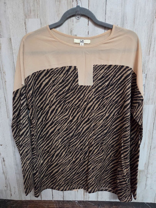 brown ya zebra stripe top, LADIES L