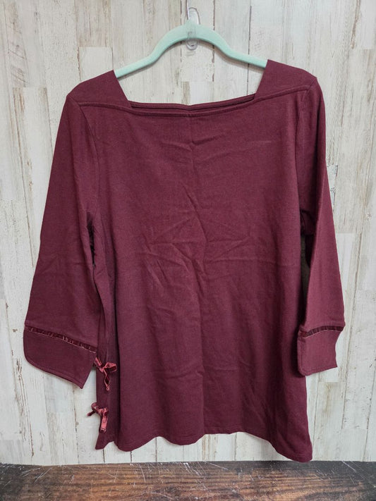 maroon talbots bow top, LADIES L