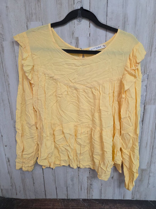 YELLOW LIVE TO BE SPOILED LONGSLEEVE BLOUSE, LADIES L