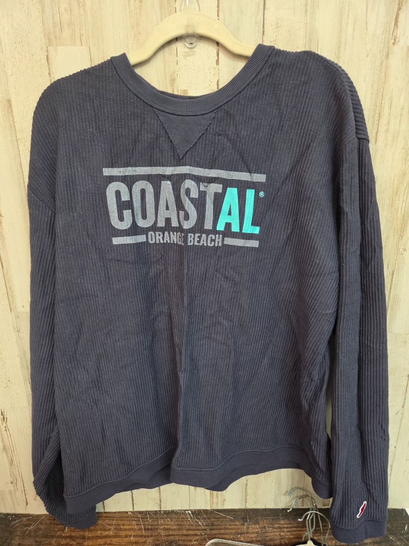 navy league coastAL orange beach pullover, LADIES XL