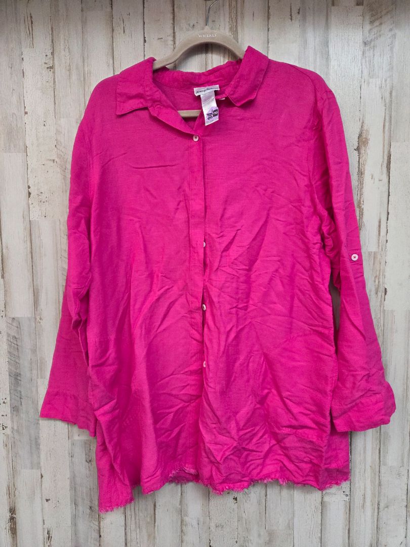 PINK TOMMY BAHAMA LINEN TOP, LADIES XL
