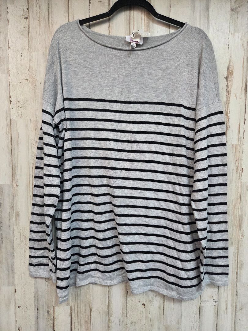 GREY SOMA STRIPED SWEATER, LADIES XL