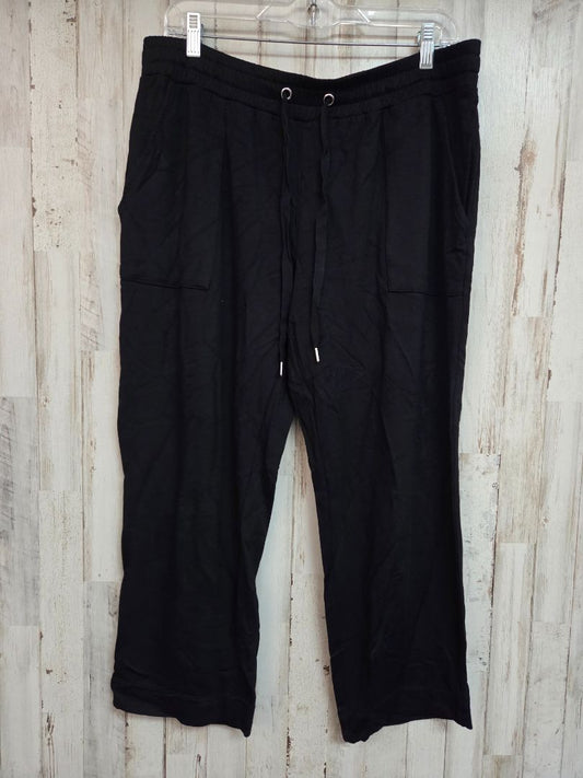 BLACK SOMA POCKET DRAWSTRING PANTS, LADIES L