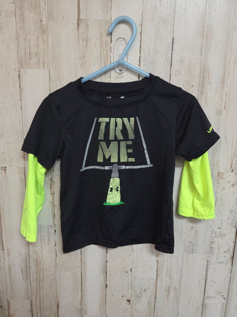 BLACK/LIME UNDER ARMOUR TRY ME TEE, BOY 18M