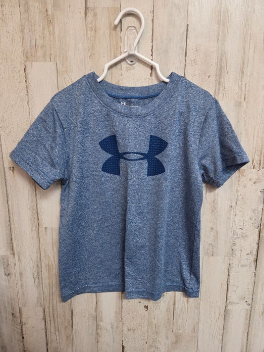 BLUE UNDER ARMOUR HEATHERED LOGO TEE, BOY 5
