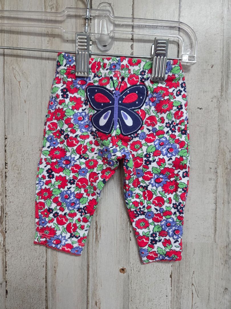 red carters floral butterfly pants, girl nb