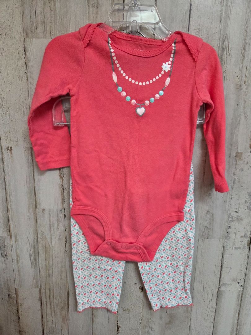 pink carters necklace outfit, girl 18m