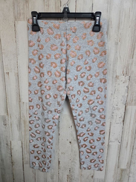 grey faded glory glitter cheetah leggings, girl 7/8