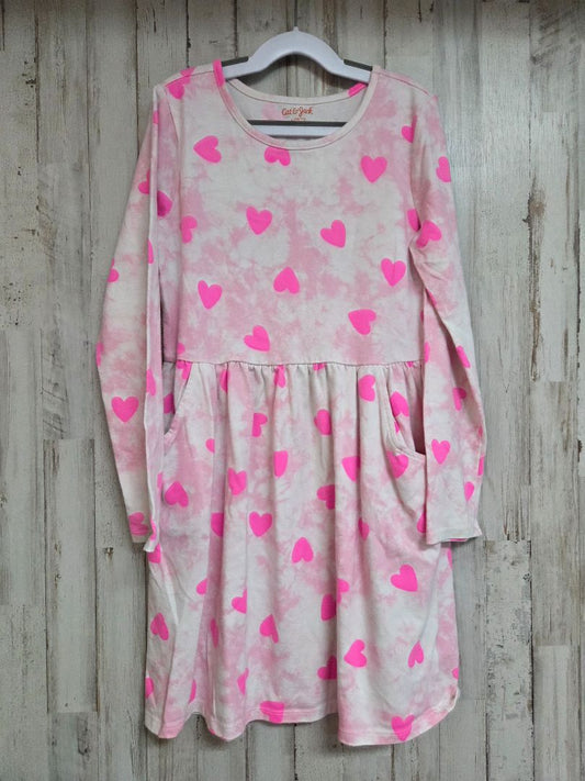 pink cat & jack heart dress, girl 10/12